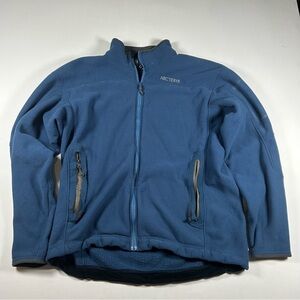 Arc’teryx Maverick AR Blue Full Zip Fleece Polartec Jacket Elbow Patch Men’s LG